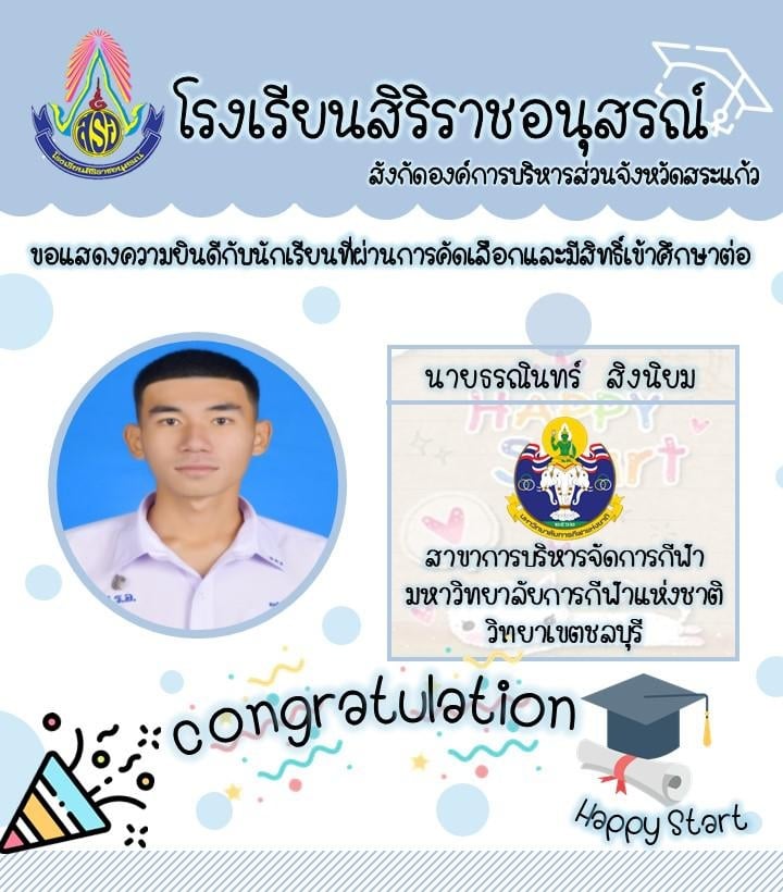 แสดงความยินดีกับนักเรียนที่จบการศึกษาระดับชั้นมัธยศึกษาปีที่ 6